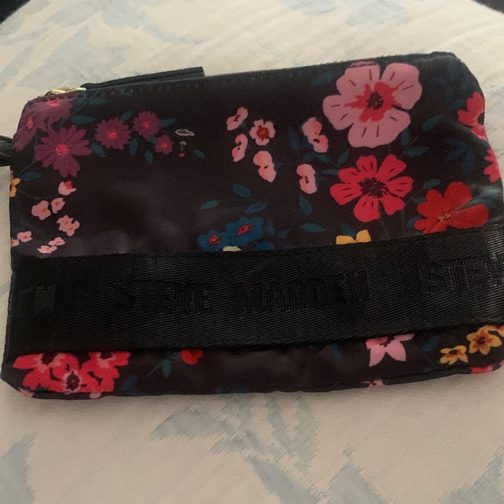 Steve Madden Black Floral Wristlet